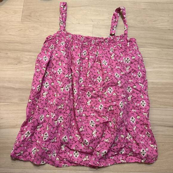 Lane Bryant Tops - Lane Bryant Floral Cotton Cami Size 26/28 Pink